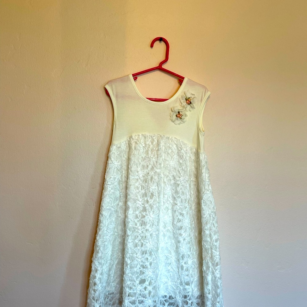 Girls Soft Lace and Knit Dress